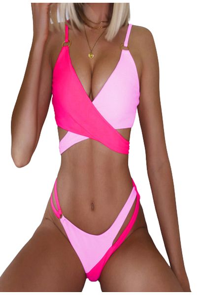 Tessero Women's two-piece swimsuit, two-color model, Brazilian briefs, Tessero, size S I