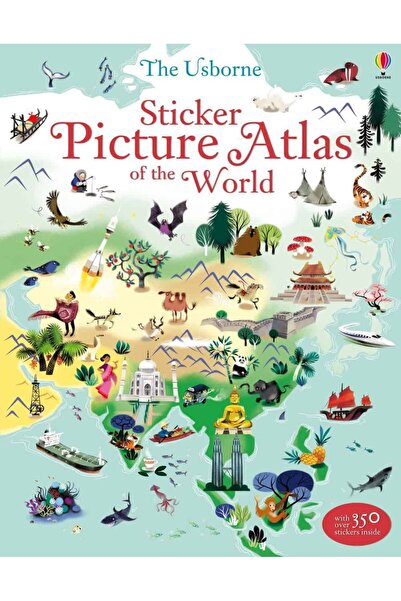 Usborne Carte pentru copii, Usborne, Atlasul Lumii cu Autocolante și Imagini,...