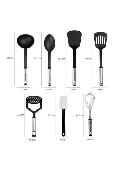 Salestore Kitchen Utensil Set 17 pieces of nylon and stainless steel, non-stick and heat-resistant