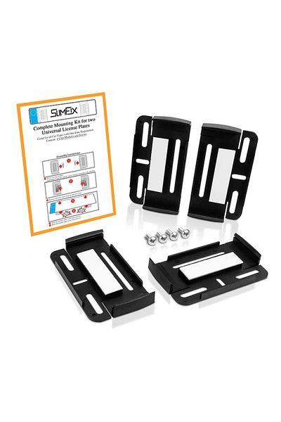 motor starter SlimFix license plate holder set - 4 pieces (front and rear), frameless/slim