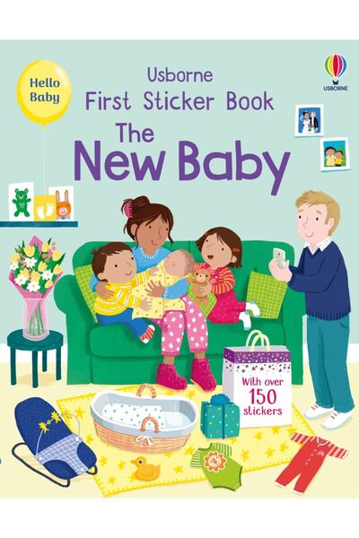 Usborne Carte pentru copii, Usborne, Prima carte cu stickere Noul bebeluș, 3+...