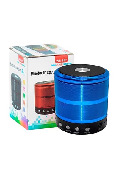 ABYZ Mini difuzor portabil, corp metalic, Bluetooth, card microSD. Radio, Aux, albastru.
