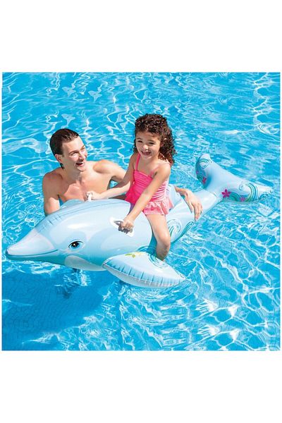 YLOTECH Saltea gonflabilă Intex - Ride-on, Dolphin, 175 x 66 cm