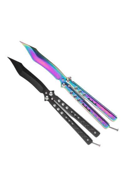 Urban Trends Set of 2 CS:GO Knives Butterfly Balisong Knife with URBAN TRENDS® Blade, For Training, Unsharpened,