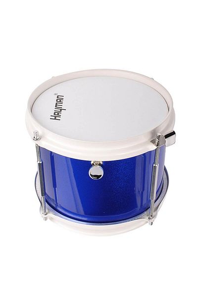 Hayman JSD008BU Premier marching band snare drum blue 8” straps sticks