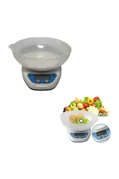 ABYZ Cântar de bucătărie cu bol din plastic, maxim 5 kg