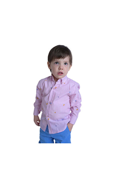 Montella Ținută pentru băieți, Montella, cu cămașă roz, 2 piese, MG-1005 - 104 cm