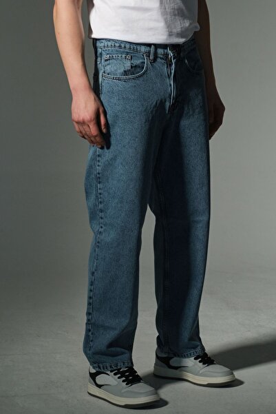 Domoda "100% Cotton Jean Fabric Straight Leg Casual Baggy Men's Pants @Mantova