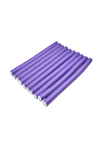 Urban Trends Set of 10 Flexible Hair Curlers, Dry-Wet, No. 2, Purple, URBAN TRENDS