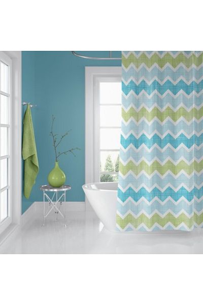 Tropikhome Perdea de duș cu 12 inele, dimensiune 180x200cm Zigzag BS-3588