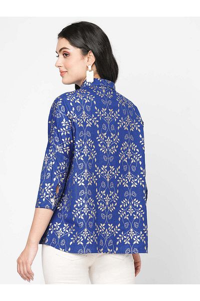 HashtagBe Featuring a foliage gold print comfort fit shirt with drop shoulder