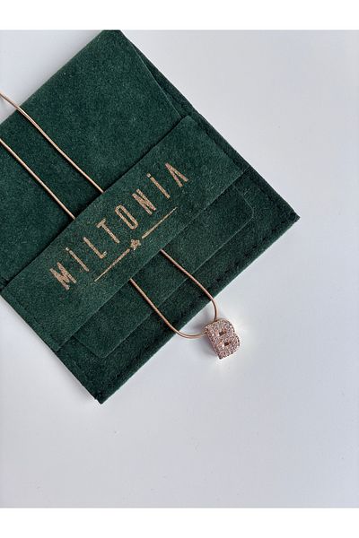 Miltonia Letter B Zircon Stone Steel Necklace