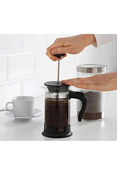 IKEA Quality Glass French Press Volume 400 ml Ikea Herbal Tea Coffee Pot Transparent Height 17 cm
