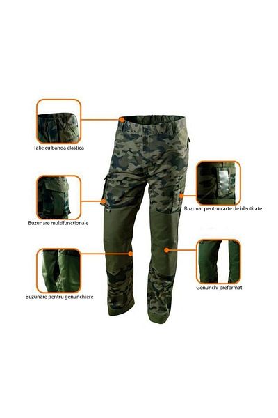 NEO Pantaloni De Lucru, Camuflaj, Model Camo, Marimea S/48,