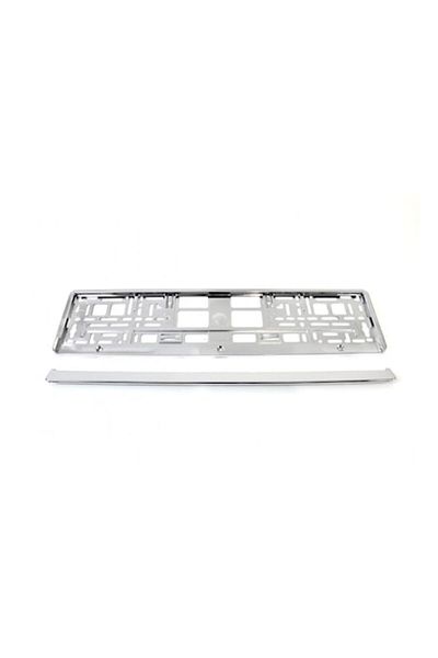 motor starter Chrome metallic license plate holder, universal size