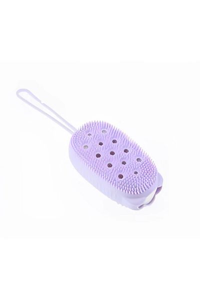 ABYZ Silicone Bath Sponge With Bubbles, Purple Scrubber