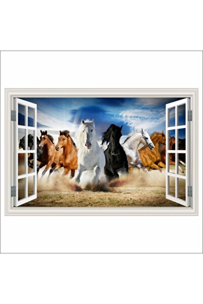 media Αυτοκόλλητη φωτοταπετσαρία Window Power of horses, καλπασμός, 135 x 90 εκ.