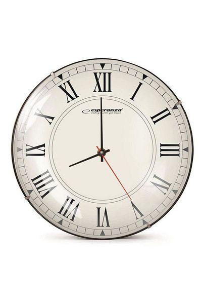 ESPERANZA Frameless retro wall clock, Roman numerals, round, 30 cm, Esperanza Roma