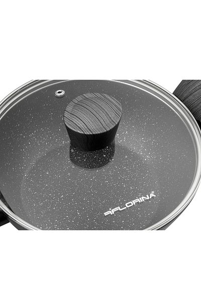 FLORINA Cratita cu capac Bono 24 cm negru mat