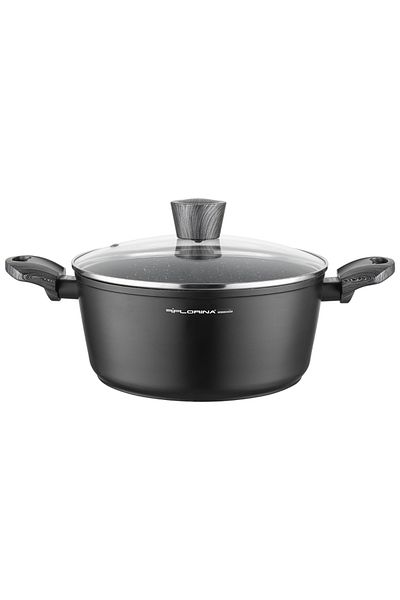 FLORINA Cratita cu capac Bono 24 cm negru mat