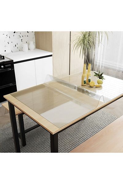 ABYZ Transparent silicone tablecloth, 140x80 cm, 1.2 mm thick, glass-like appearance