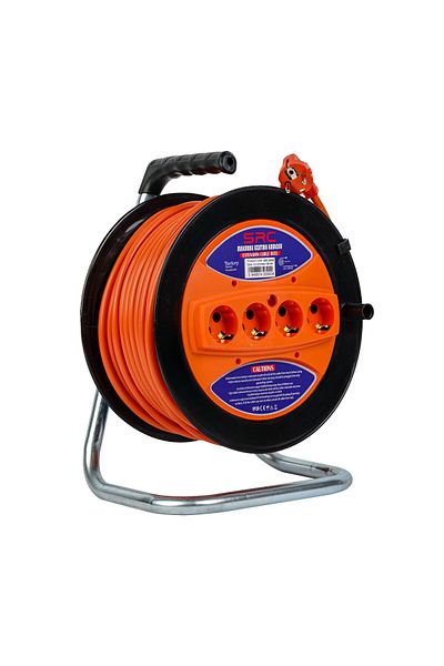 COBI SMART® Prelungitor rola cu tambur portocaliu 50 m, 3x2.5 mm², 4 prize, maner transport - COBI SMART®