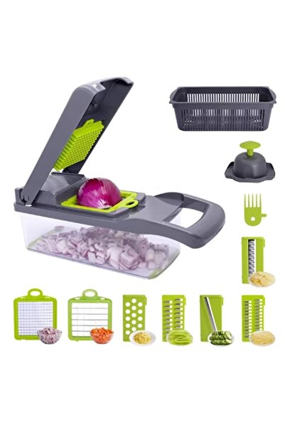 SUPER TRENDS SUPER TRENDS® Premium 14 in 1 Multifunctional Grater for Vegetables and Fruits, Veggie Slicer, Needle