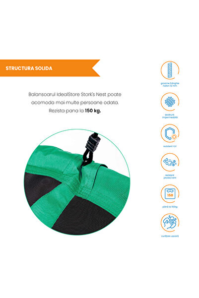 ideal STORE Παιδική κούνια, Τύπος φωλιάς, Μέγιστο φορτίο 150 κιλά, Διάμετρος 95 cm, Ατσάλινο πλαίσιο