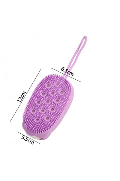 ABYZ Silicone Bath Sponge With Bubbles, Purple Scrubber