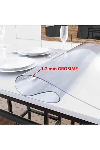 ABYZ Transparent silicone tablecloth, 50x80 cm, 1.2 mm thick, glass-like appearance