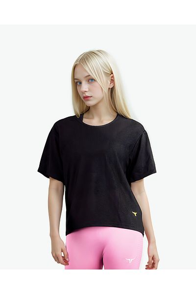 THUGFIT Loose Short Sleeve Mesh Crop Top
