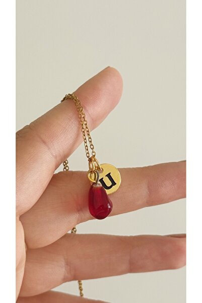 Mojo Jewellery Nar Tanem Harfli Çelik Kolye