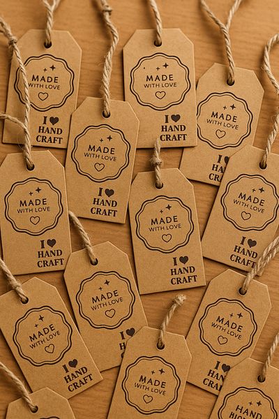 OLİ Art Printed Dome Kraft Sticker 250 Pieces 3.5X5Cm Hole Card Printed Sticker