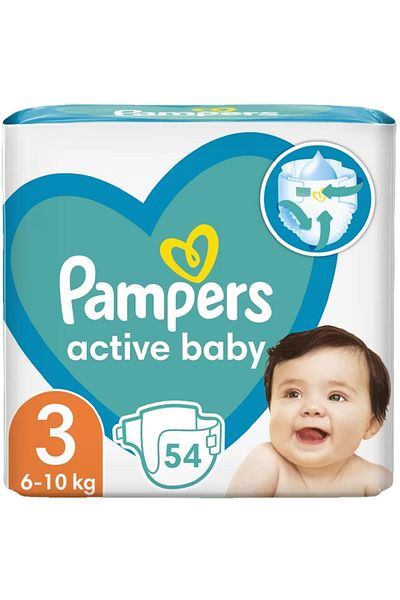 Pampers Scutece Pampers Active Baby, Marimea 3, 6-10 kg, 54 buc