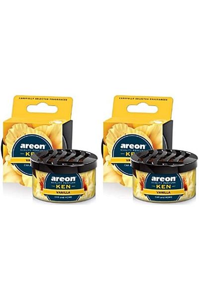 Areon Ken Car Air Freshener Vanilla Tin Top Up Adjustable Vented Lid Multi Pack of 2