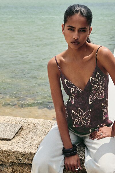 Pull & Bear Floral strappy top