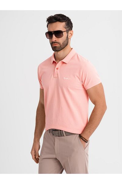 OMBRE Poloshirt aus Baumwoll-Piqué-Strick – rosa V5 OM-POSS-0103 S