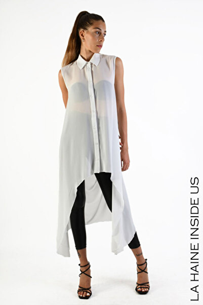 La Haine Inside Us CĂMAȘĂ ASIMETRICĂ - LA HAINE INSIDE US - ALB, S