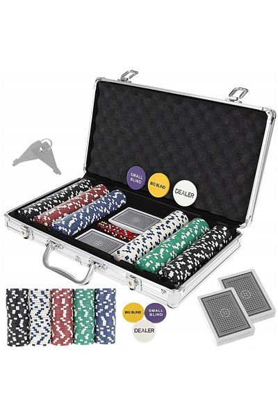 ideal STORE et de Poker Complex cu 300 de jetoane, Vegas Master Lux, Include 2 seturi de carti, 5 zaruri