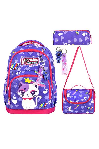 My Easy Shop School Bag Set of 3 Bags-Nutrition-Pencil Holder Keychain Gift