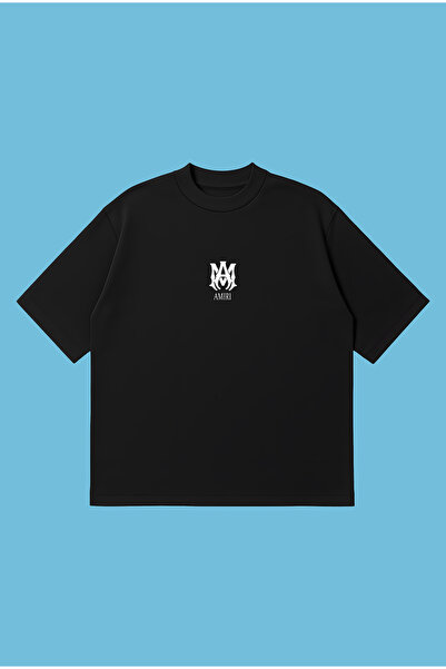 PURE POWER Amiri Logo Boxy Fit Oversize kroj Unisex 100% pamuk Majica – Štamp...