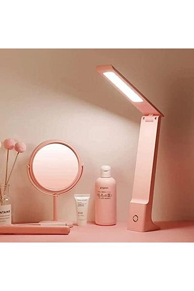 Generic LED Study Desk Lamp White Color Eye Care Study Dimming USB Rechargeable (white color)