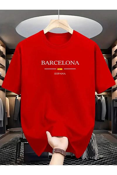 Koklonmoda Unisex Barcelona Printed Oversize T-Shirt