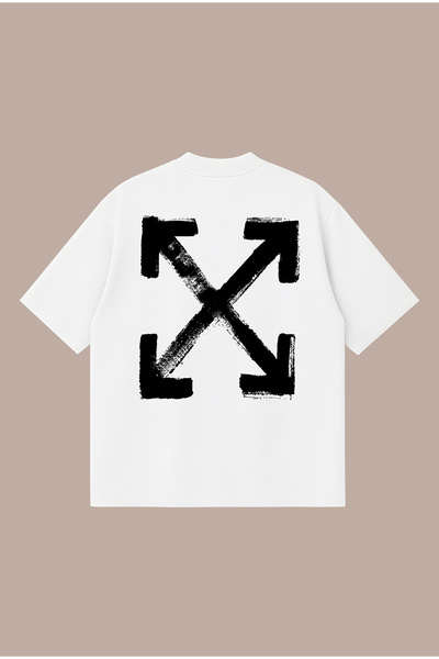 PURE POWER Off White Arab Tee Boxy Fit Oversize Unisex %100 Pamuklu Tshirt – ...