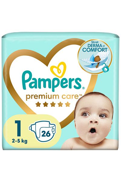Pampers Scutece Pampers Premium Care Marimea 1, Nou Nascut, 2-5 kg, 26 buc
