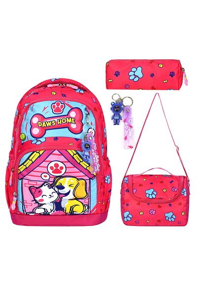 My Easy Shop Set de 3 geanți de școală - Nutriție - Suport stilou cu breloc cadou