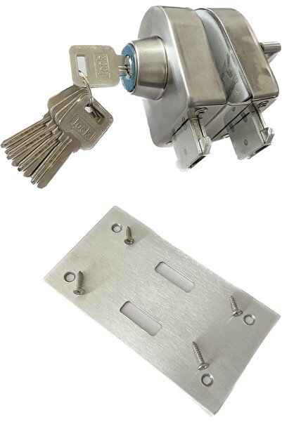 Generic Glass Door Lock, 304 Stainless Steel Heavy Duty Frameless Glass Door Lock with Keys