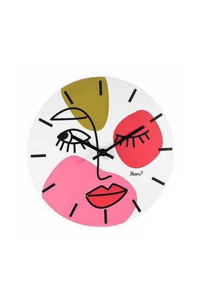 Decorer Wall Clock Wooden Multicolor 30 cm