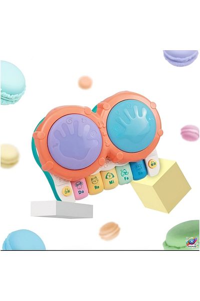 Creative Toys Musical Interactive Toy for Babies ANGMAD, 2in1 Piano and Drums, Lights, Multicolor, Minimum Recomme