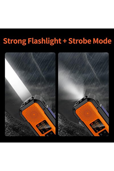 zeevos Multifunctional portable AM-FM radio, ZEEVOS, with solar and manual charging, bluetooth speaker,